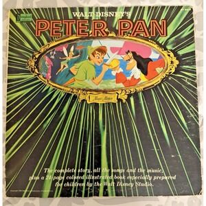 Vintage Disney Peter Pan Magic Mirror Vinyl LP Record Storybook Booklet ST3910